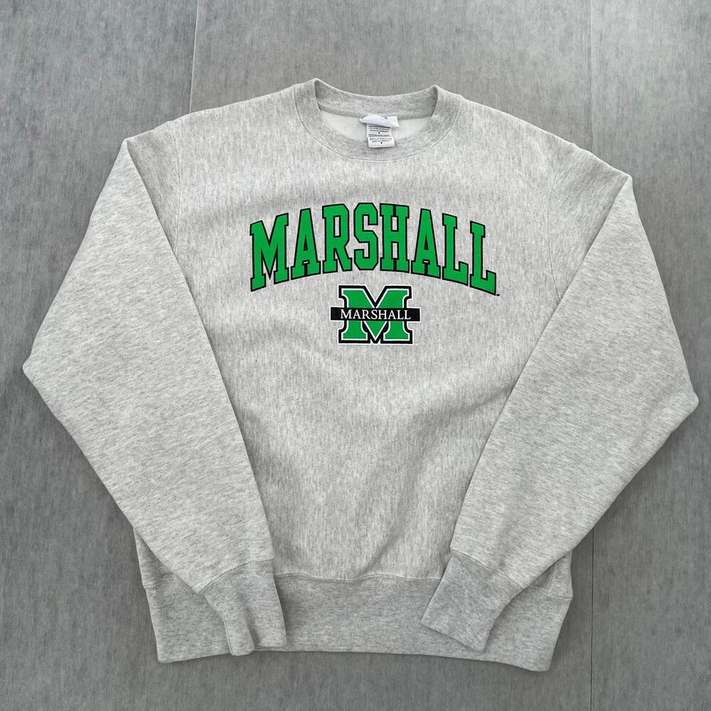 VINTAGE Marshall Thundering Herd Sweater Adult Medium Champion Reverse Weave Y2K
